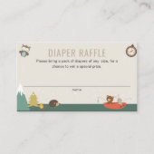 Adventure Gender Neutral Diaper Raffle Baby shower Informatiekaartje (Voorkant)