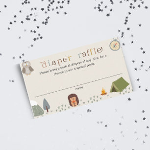 Adventure Gender Neutral Diaper Raffle Baby shower Informatiekaartje