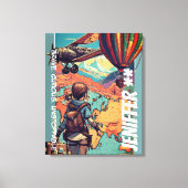 Adventure Girl, gepersonaliseerd reisthema Canvas Afdruk (Voorkant)