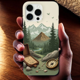Adventure Guard: Compass & Mountain-serie iPhone 16 Pro Max Hoesje