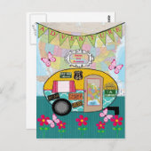 Adventure Happy Camper RV Retro Briefkaart (Voorkant / Achterkant)