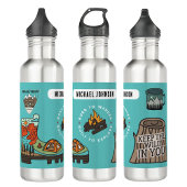 Adventure Hiking Exploring Stickers Water Bottle Waterfles