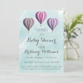Adventure Hot Air Balloon Baby shower Uitnodiging (Staand voorkant)