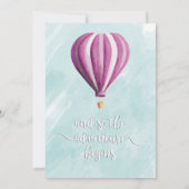 Adventure Hot Air Balloon Baby shower Uitnodiging (Achterkant)