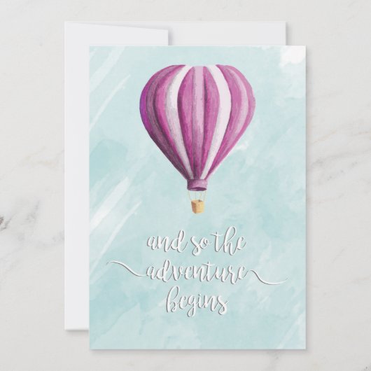 Adventure Hot Air Balloon Baby shower Uitnodiging (Achterkant)