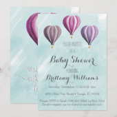 Adventure Hot Air Balloon Baby shower Uitnodiging (Voorkant / Achterkant)