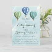 Adventure Hot Air Balloon Baby shower Uitnodiging (Staand voorkant)