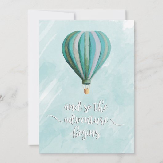 Adventure Hot Air Balloon Baby shower Uitnodiging (Achterkant)