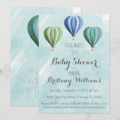 Adventure Hot Air Balloon Baby shower Uitnodiging (Voorkant / Achterkant)