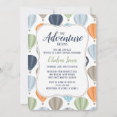 Adventure Hot Air Balloon Boy Baby shower Kaart (Voorkant)