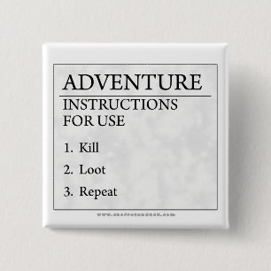 Adventure-instructies Vierkante Button 5,1 Cm