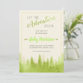 Adventure Invitation Baby shower Sip and See Tree Kaart (Staand voorkant)