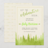 Adventure Invitation Baby shower Sip and See Tree Kaart (Voorkant / Achterkant)