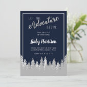 Adventure Invitation Baby shower Sip and See Tree Kaart (Staand voorkant)