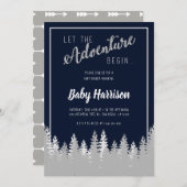 Adventure Invitation Baby shower Sip and See Tree Kaart (Voorkant / Achterkant)