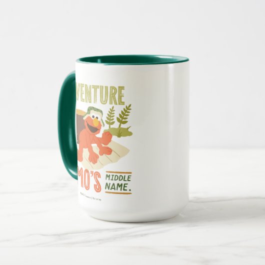 Adventure is Elmo's Midden Naam Mok (Voorkant links)