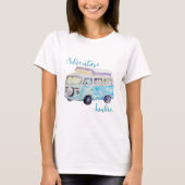Adventure Junkie Blue en White Van T-shirt (Voorkant)