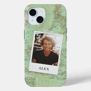 Adventure  kaart stijlvol foto afstuderen iPhone 15 case