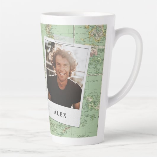 Adventure  kaart stijlvol foto-afstuderen latte mok (Rechts)