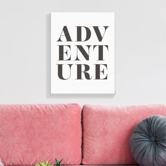 Adventure Kinder Room Typography Canvas Print (Insitu (Woonkamer))