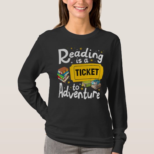 Adventure Library Student Teacher Book Boo lezen T-shirt (Voorkant)