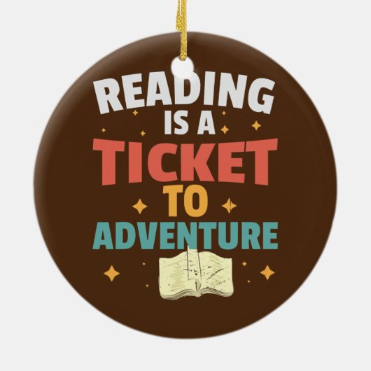 Adventure Library Student Teacher Book lezen Keramisch Ornament (Achterkant)