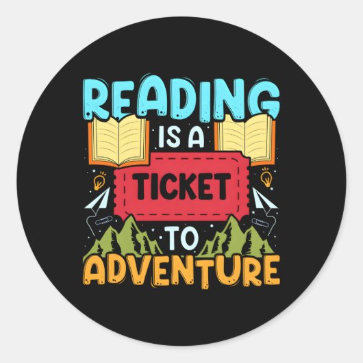 Adventure Library Student Teacher Book lezen Ronde Sticker (Voorkant)