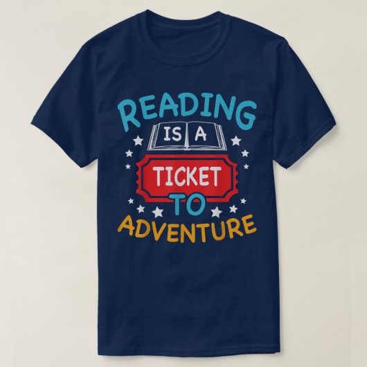 Adventure Library Student Teacher Book Lov lezen T-shirt (Design voorkant)