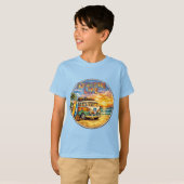 Adventure Life Retro Hippie Beach Sunset Graphic T-shirt (Voorkant volledig)
