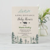 Adventure Long Distance Baby shower Invitation Kaart (Staand voorkant)