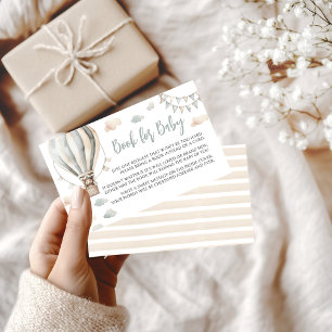 Adventure Luchtballon Teddy Boek voor Baby shower Informatiekaartje