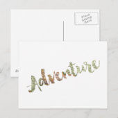 Adventure Map Typografie Briefkaart (Voorkant / Achterkant)