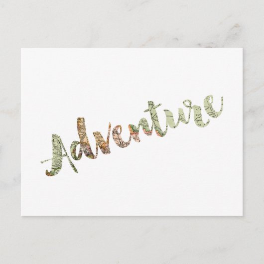 Adventure Map Typografie Briefkaart (Voorkant)