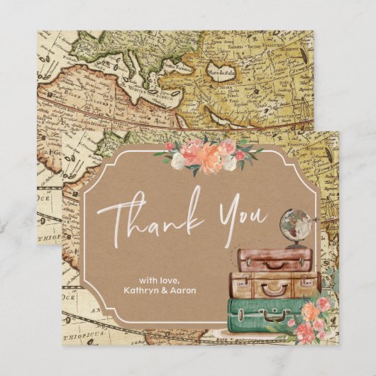 Adventure Map Vrijgezellenfeest Dank u kaart (Voorkant / Achterkant)