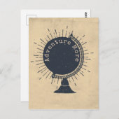 Adventure Meer Hipster Wereldbol Briefkaart (Voorkant / Achterkant)
