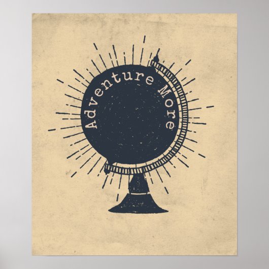 Adventure Meer Hipster Wereldbol Poster (Voorkant)