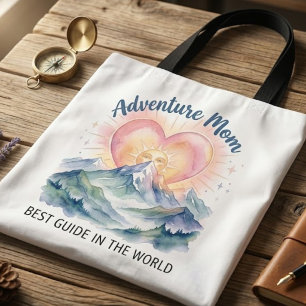 Adventure Mom Watercolor Bergen - Beste Gids in Tote Bag