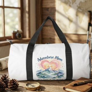 Adventure Mom Watercolor Mountain Tote Plunjezak
