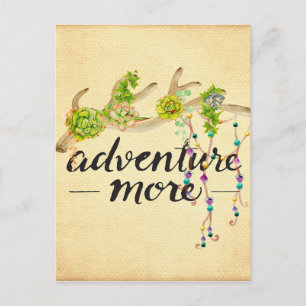Adventure More Boho Antler Briefkaart