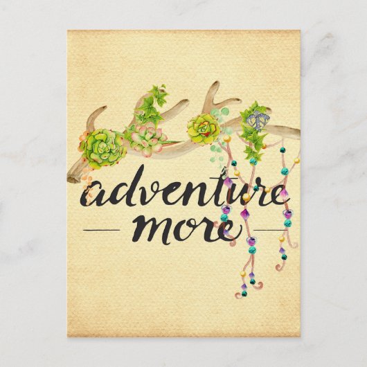 Adventure More Boho Antler Briefkaart (Voorkant)