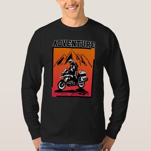 Adventure Motorfiets Biker Off Road Rider Motorbik T-shirt (Voorkant)