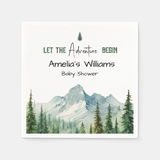 Adventure Mountain Baby shower servetten (Voorkant)