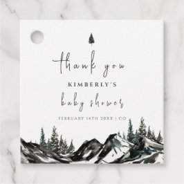 Adventure Mountain Forest Baby shower Dank u Bedankjes Labels