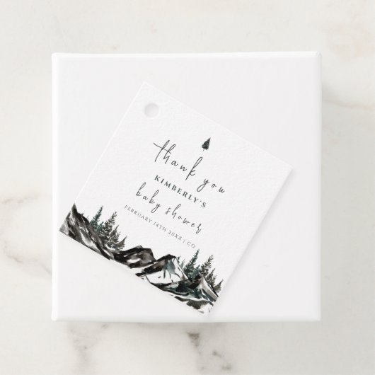 Adventure Mountain Forest Baby shower Dank u Bedankjes Labels (In situ)