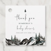 Adventure Mountain Forest Baby shower Dank u Bedankjes Labels (Voorkant)
