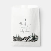 Adventure Mountain Forest Baby shower Dank u Bedankzakje (Voorkant)