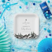 Adventure Mountain Forest Baby shower Welkom Papieren Bordje (Feest)