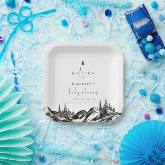 Adventure Mountain Forest Baby shower Welkom Papieren Bordje (Feest)