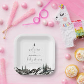 Adventure Mountain Forest Baby shower Welkom Papieren Bordje (Feest)