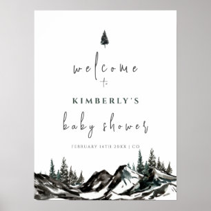 Adventure Mountain Forest Baby shower Welkom Poster